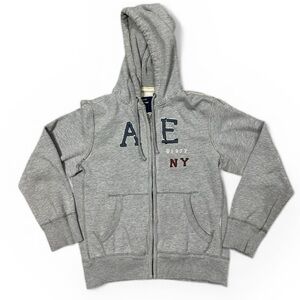 American Eagle Outfitters Men’s Gray Zip-Up Hoodie- Large